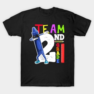 Dabbing Crayon Team Second Grade Back to School Shirt Kids T-Shirt